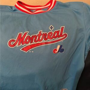 MLB Montreal Script Jersey Blue and Red